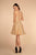 Elizabeth K - GS1630 Sequined Halter V-neck A-line Dress in Gold