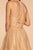 Elizabeth K - GS1630 Sequined Halter V-neck A-line Dress in Gold