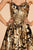 Elizabeth K - GS1632 Sequin Embellished Sweetheart Cocktail Dress In Black and Gold