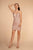 Elizabeth K - GS1634 Plunging V-Neck Glitter Print Cocktail Dress In Pink and Gold