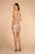 Elizabeth K - GS1634 Plunging V-Neck Glitter Print Cocktail Dress In Pink and Gold