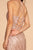 Elizabeth K - GS1634 Plunging V-Neck Glitter Print Cocktail Dress In Pink and Gold