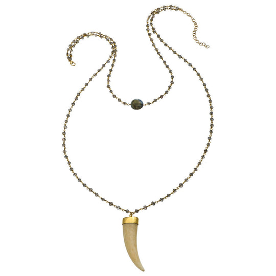 Bright Lights Necklace - White Ox Bone Horn