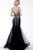 Jovani - 63659 V-Neck Embellished Mermaid Dress In Black and Multi
