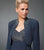 Daymor Couture - 3112 Beaded V-neck Dress With Long Sleeve Bolero In Blue and Gray