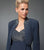 Daymor Couture - 3112 Beaded V-neck Dress With Bolero In Blue and Gray