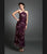 Daymor Couture - 34512 Beaded Neck Layered Dress in Purple