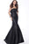 Jovani - 68240 Straight Across Fitted Mermaid Dress In Black