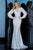Jovani - 68536 Long Sleeves Laced Trumpet Dress In White