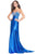 Blush - Strapless Sequined Long Gown 9584 In Blue