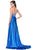 Blush - Strapless Sequined Long Gown 9584 in Blue