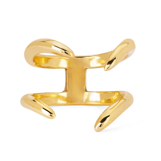 Solid Gold Double Tusk Ring