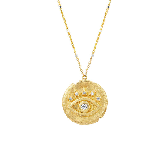 NEW! Diamond Baby Eye of Protection Coin Pendant