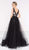 Colors Dress - 2025 Sequined Deep V-neck Ballgown in Black