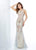Social Occasions by Mon Cheri - 118884 Haltered Mermaid Gown In Blue and Neutral