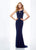 Social Occasions by Mon Cheri - 118881 Bateau Beaded Jersey Gown In Blue
