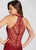 Ellie Wilde - EW118007 Illusion Bejeweled Racerback Mermaid Gown In Red
