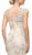 Cinderella Divine - 8983 Beaded Bateau Cap Sleeve Trumpet Dress In Neutral