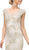 Cinderella Divine - 8983 Beaded Bateau Cap Sleeve Trumpet Dress In Neutral