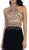 May Queen - Beaded Halter Neckline Illusion Jersey Prom Dress in Black and Gold