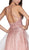 Cinderella Divine - CR822 Bead-Sprinkled Bodice High Slit Gown In Pink