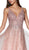 Cinderella Divine - CR822 Bead-Sprinkled Bodice High Slit Gown In Pink