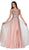 Cinderella Divine - CR822 Bead-Sprinkled Bodice High Slit Gown In Pink