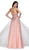 Cinderella Divine - CR822 Bead-Sprinkled Bodice High Slit Gown In Pink