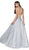 Cinderella Divine - CR822 Bead-Sprinkled Bodice High Slit Gown In Silver