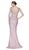 Cinderella Divine - CE0017 Beaded Lace Deep V-neck Trumpet Dress In Pink