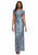 Adrianna Papell - 81920840 Embroidered Floral Lace Short Sleeves Dress in Blue