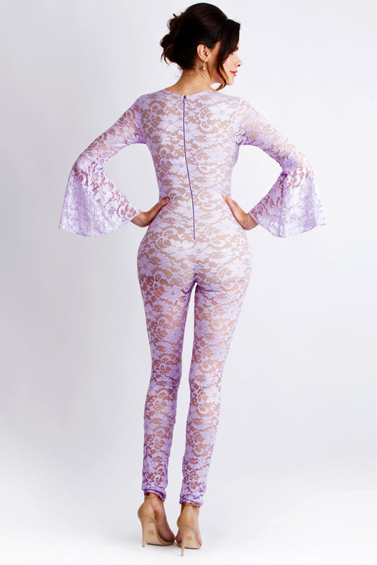 Betty Lace Painted Jumper Lilac