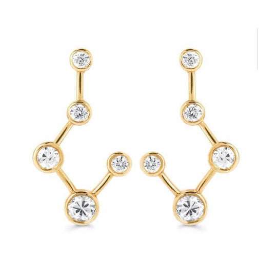 Big Dipper Diamond Constellation Earrings Large