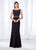 Cameron Blake - 118662 Classic Bateau Beaded Low Back Evening Gown In Black