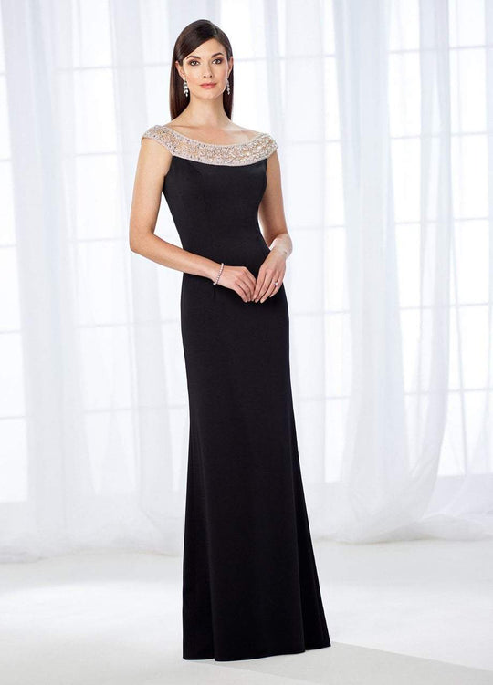 Cameron Blake - Ornate Beaded Neckline Evening Gown 118663  in Black