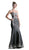 Cinderella Divine - C80301 Beaded Lace Sweetheart Trumpet Dress In Black and Gold
