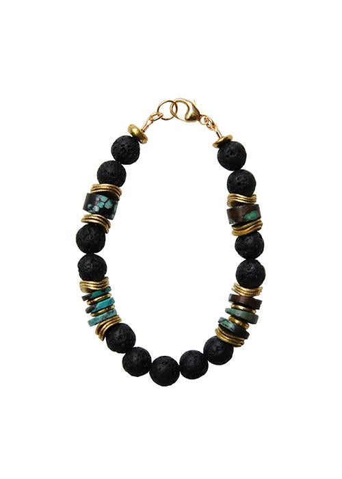 Black Lava Beads Bracelet