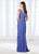 Cameron Blake - 118668 Cap Sleeve Wrap Tie Scalloped Evening Gown  In Purple