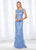 Cameron Blake - 118676 Cap Sleeve Lace and Ribbonwork Evening Gown  In Blue