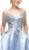 Cinderella Divine - UR135 Beaded Plunging Sweetheart Gown In Blue