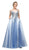 Cinderella Divine - UR135 Beaded Plunging Sweetheart Gown In Blue