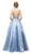 Cinderella Divine - UR135 Beaded Plunging Sweetheart Gown In Blue