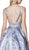 Cinderella Divine - CM304 Beaded Plunging V-Neck Ballgown In Blue