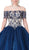 Dancing Queen - 1391 Embroidered Off-Shoulder Ballgown In Blue