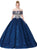 Dancing Queen - 1391 Embroidered Off-Shoulder Ballgown In Blue