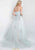 Blush - 5676 Folded Strapless Floral Applique Prom Gown In Green and Multi-Color