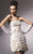 Blish - Glittering Strapless Rosette Mini Party Dress 9083 in White