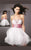 Blush - Strapless Embellished Cocktail Dress 9126 in White