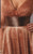 Blush - Sparkling V-Neck Cocktail Dress 9131 in Brown and Gold