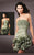 Blush - Strapless Sequined Floral Cocktail Dress 9160 In Green